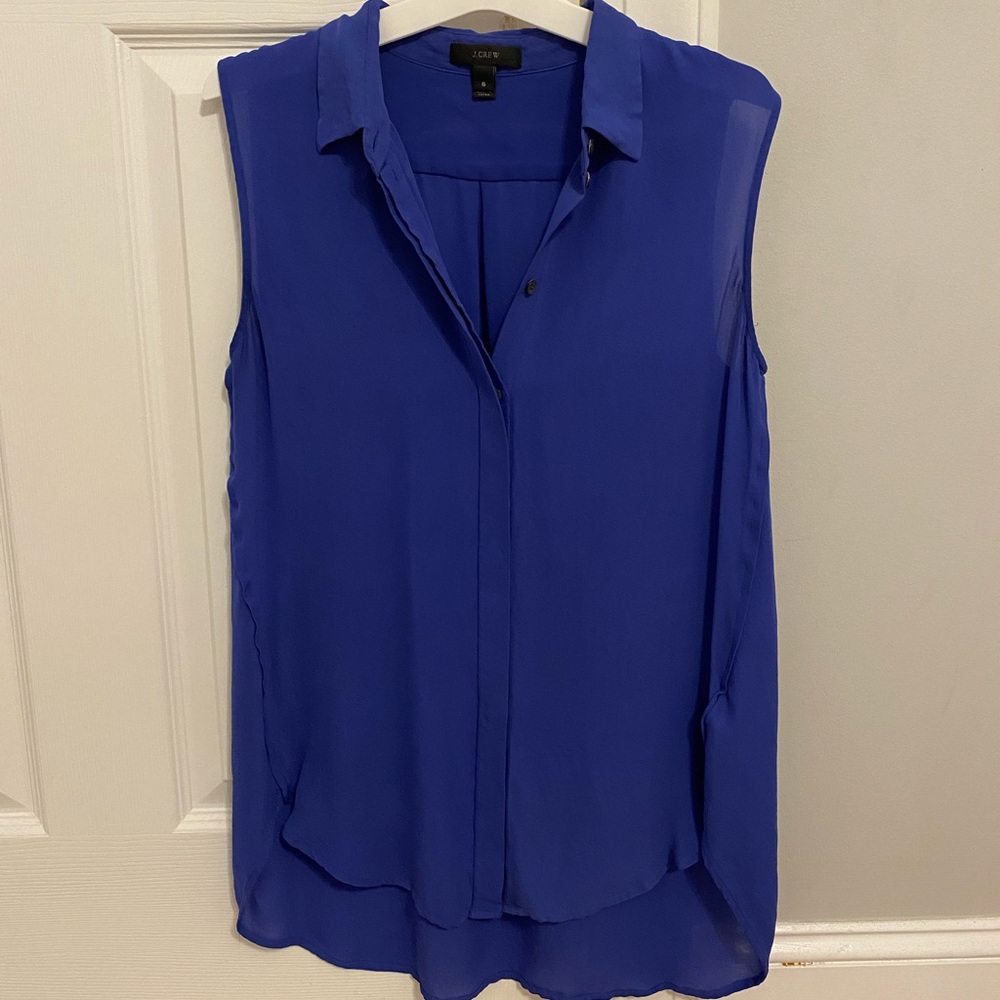 j crew blue blouse